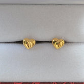 18k Yellow Gold Heart Stud Earrings | The Nest Attachment Parenting Hub